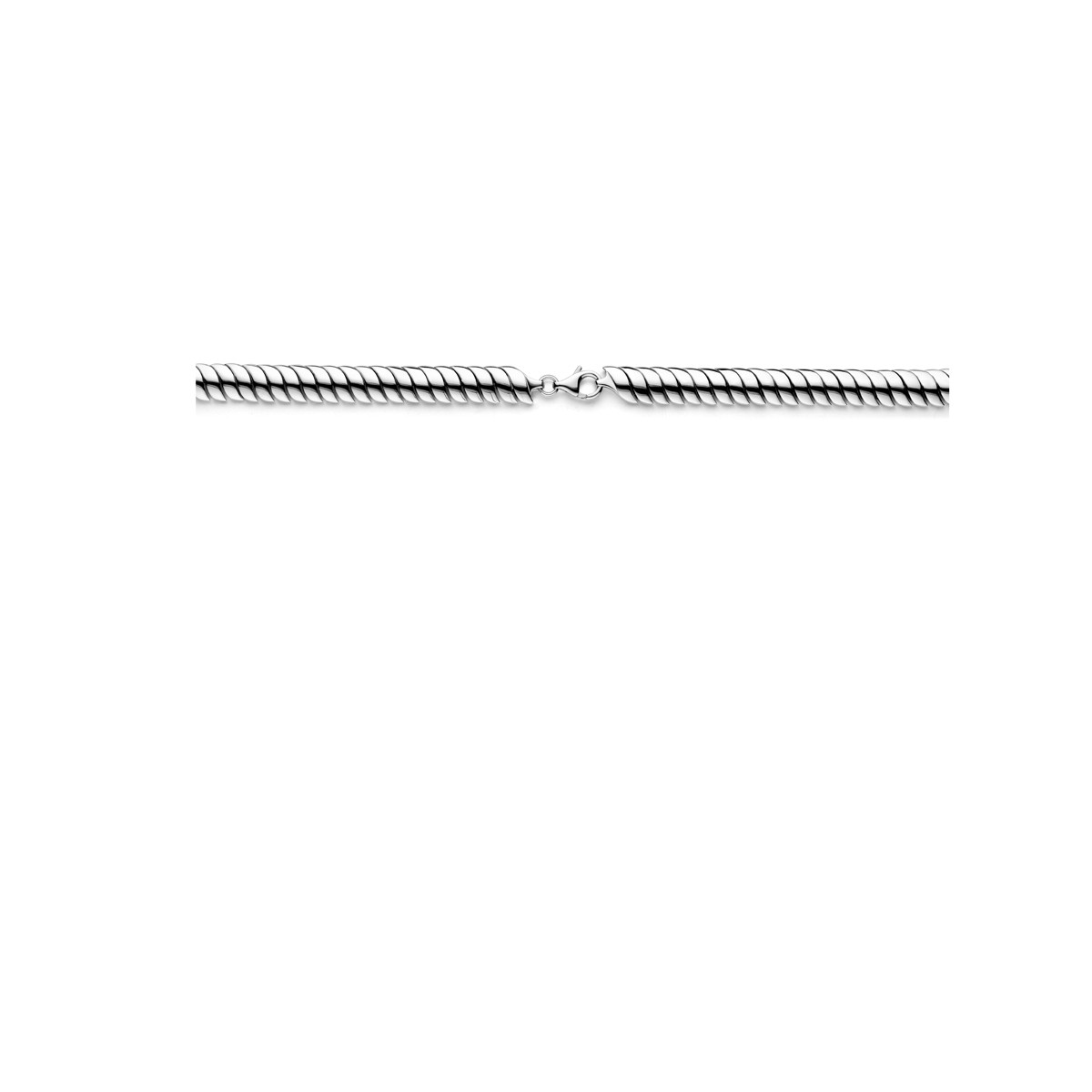 Zilveren schakelketting met glanzende omega schakels 9 mm breed - Lengte 45 cm