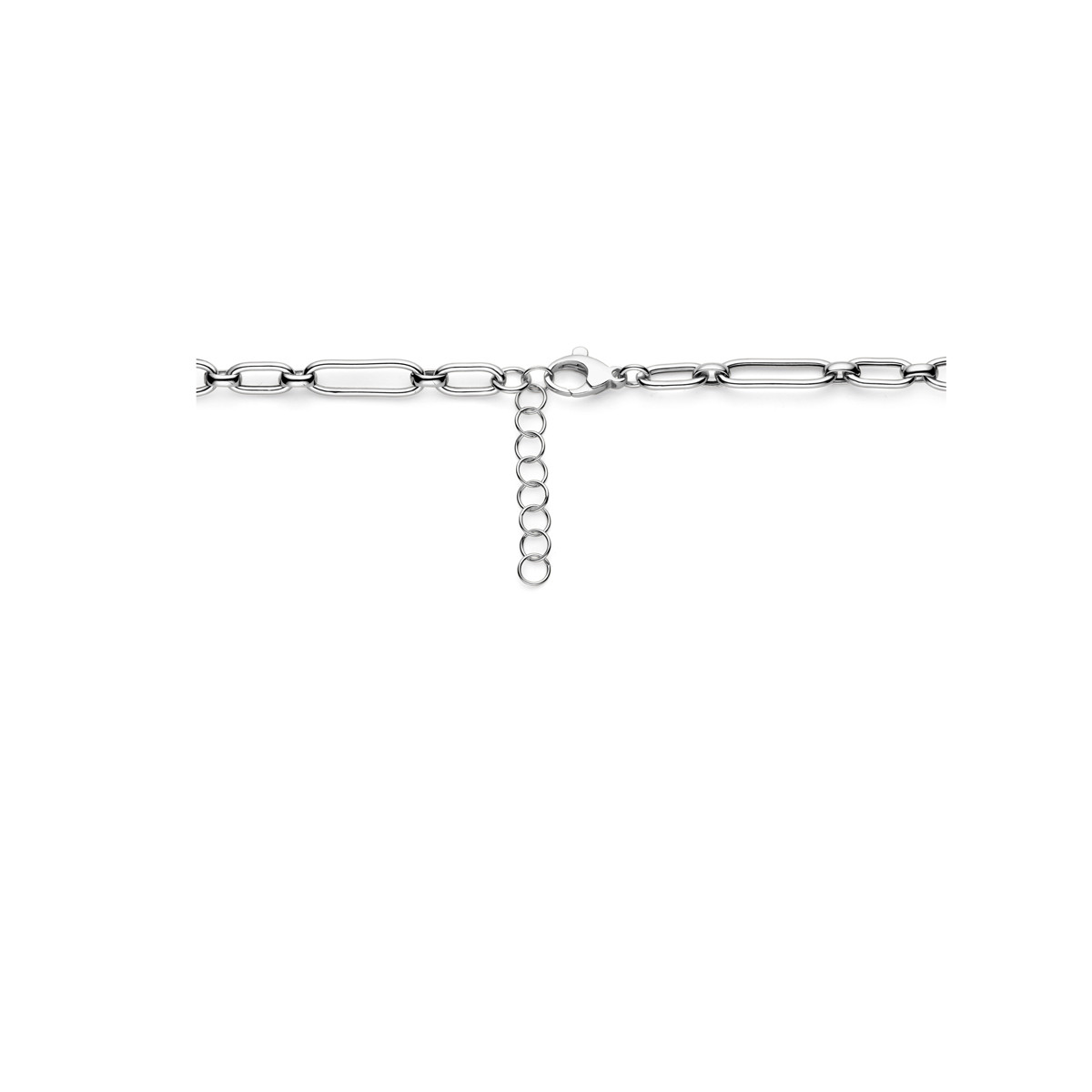 Zilveren schakelketting met paperclipschakel 6 mm breed - Lengte 42-45 cm