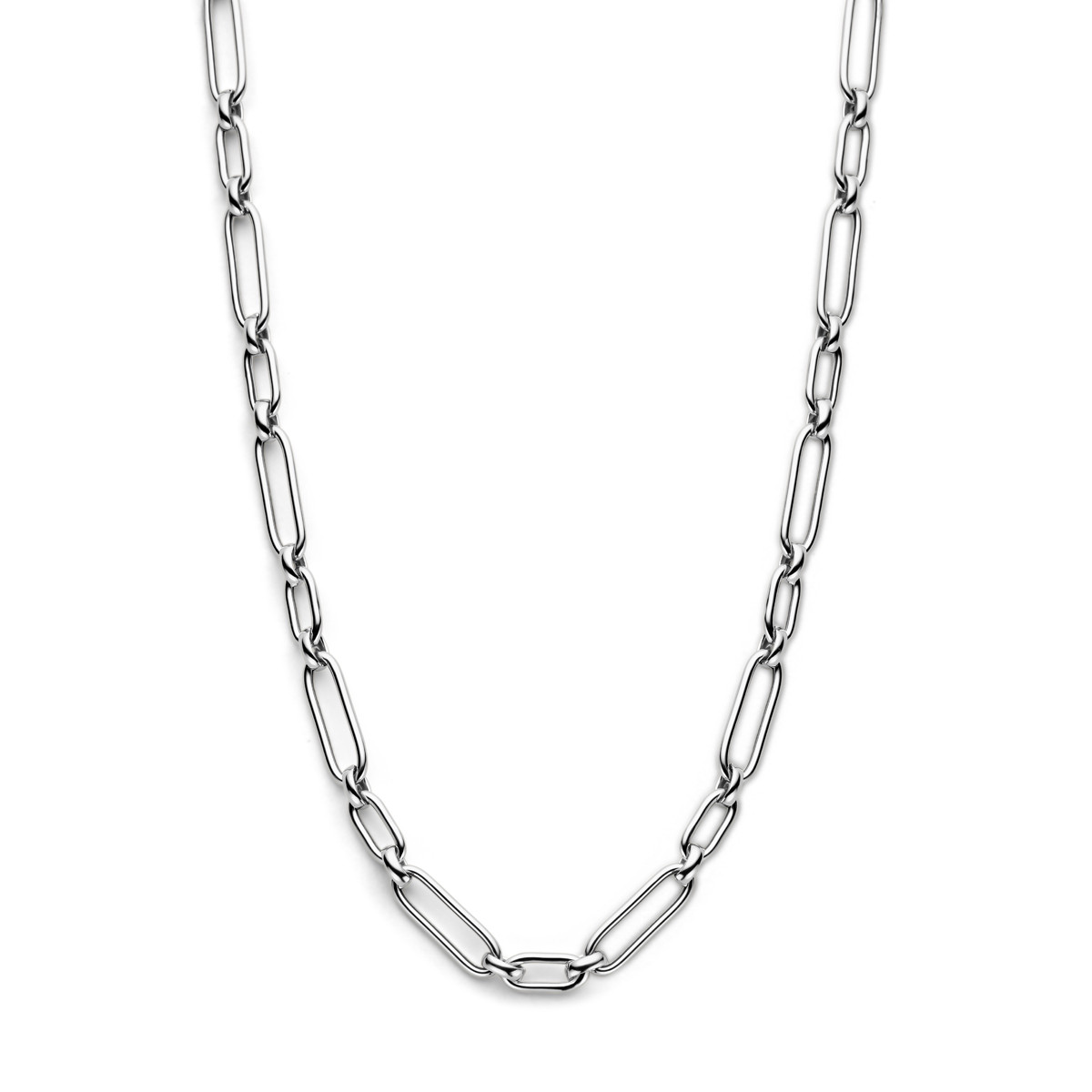 Zilveren schakelketting met paperclipschakel 6 mm breed - Lengte 42-45 cm