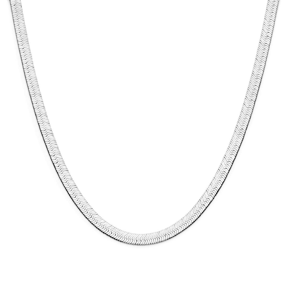 Zilveren schakelketting met platte slangschakel 7 mm breed - Lengte 43 cm
