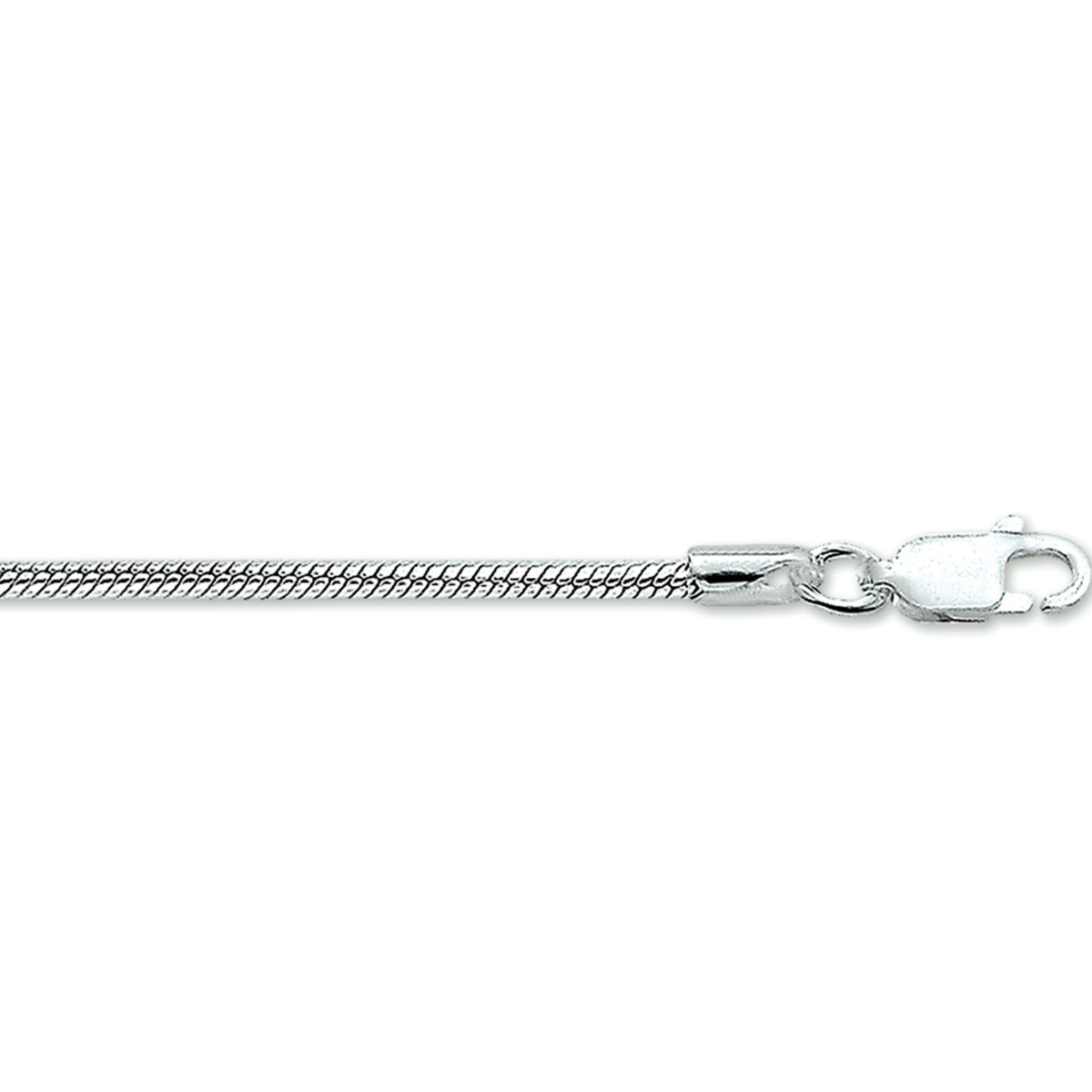 Zilveren slangen ketting 2 mm breed