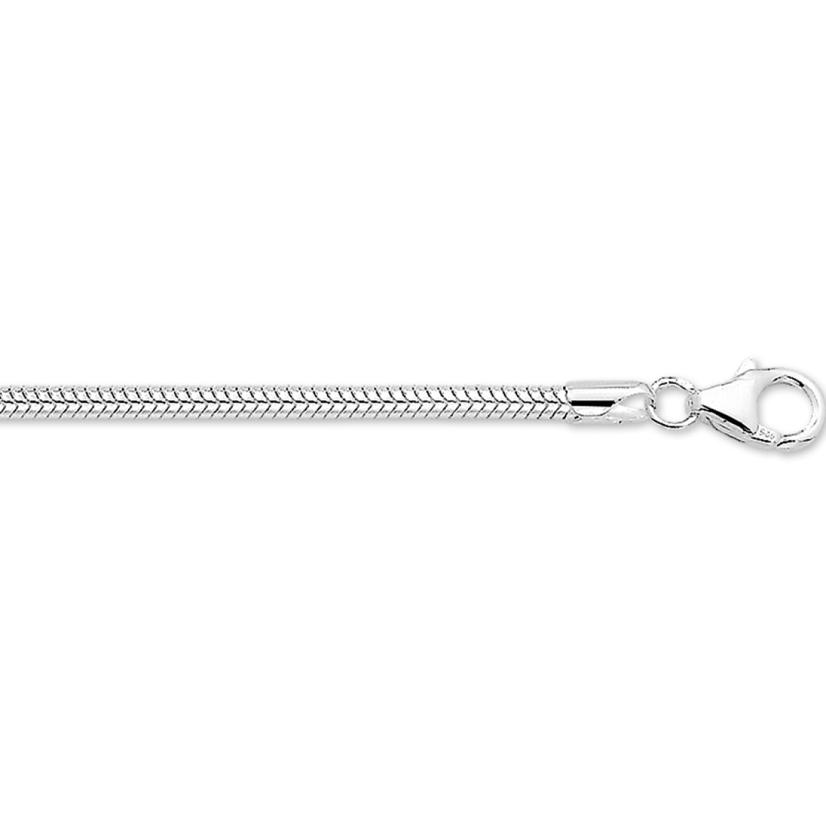 Zilveren slangenketting 2.4 mm
