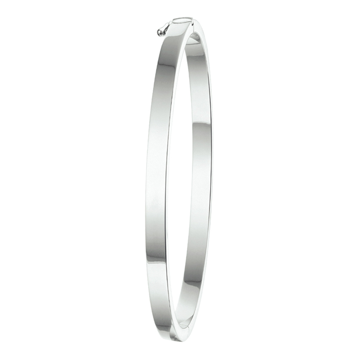 Zilveren slavenarmband massief 4 mm breed - Diameter 60 - 68 mm