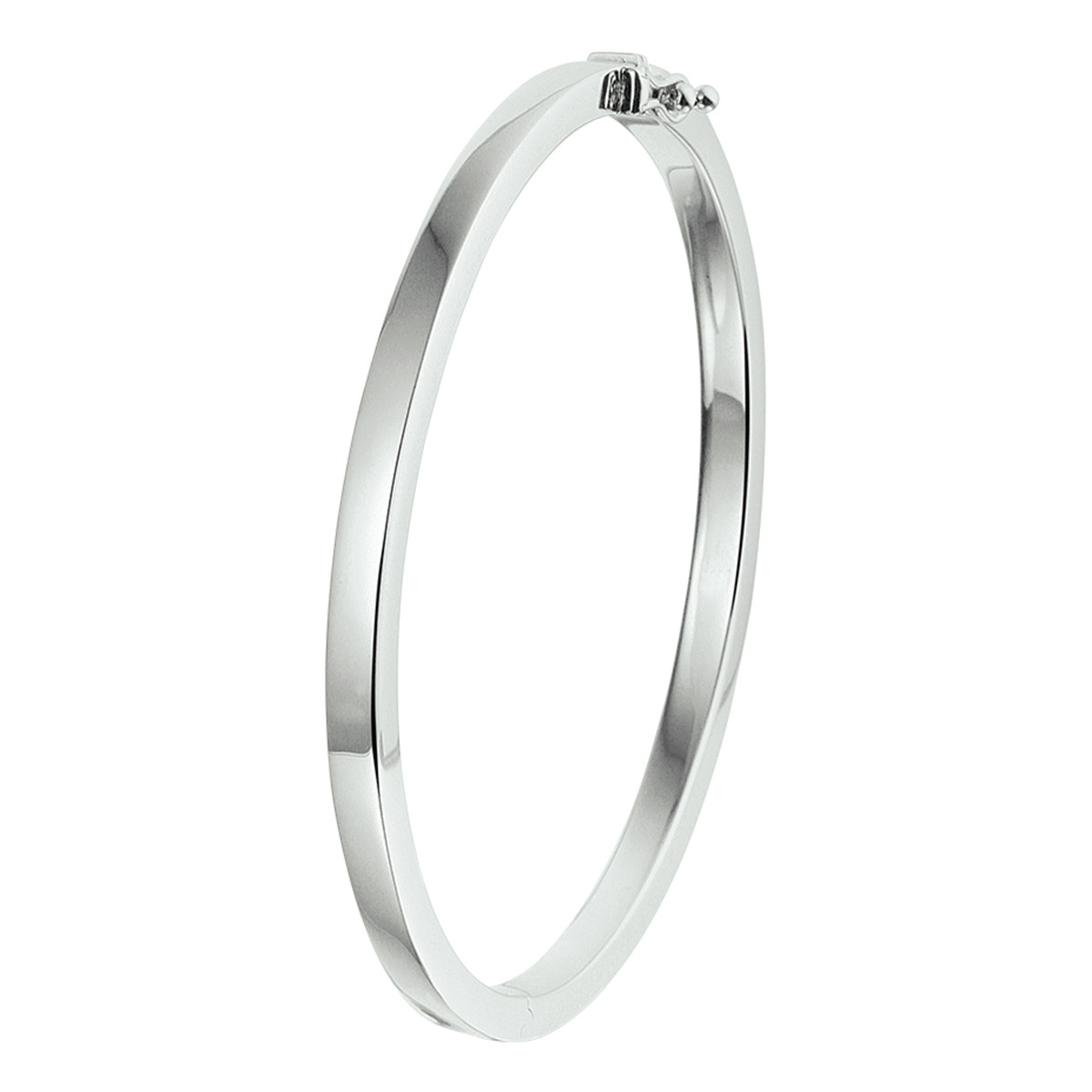 Zilveren slavenarmband massief 4 mm breed - Diameter 60 - 68 mm
