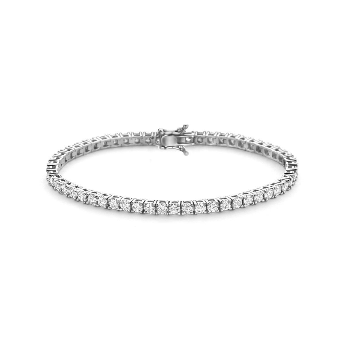 Zilveren tennisarmband met glanzende zirkonia 3.3 mm breed
