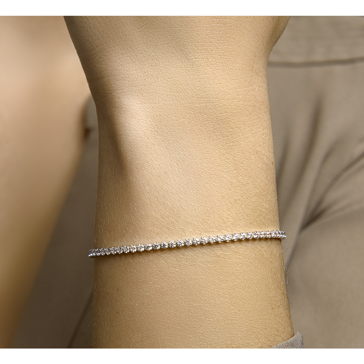 Zilveren tennisarmband met zirkonia rij