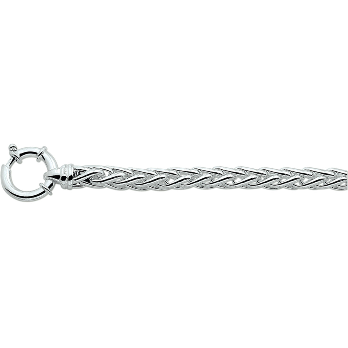 Zilveren vossenstaart armband met springslot 6.5 mm - Lengte 19 cm