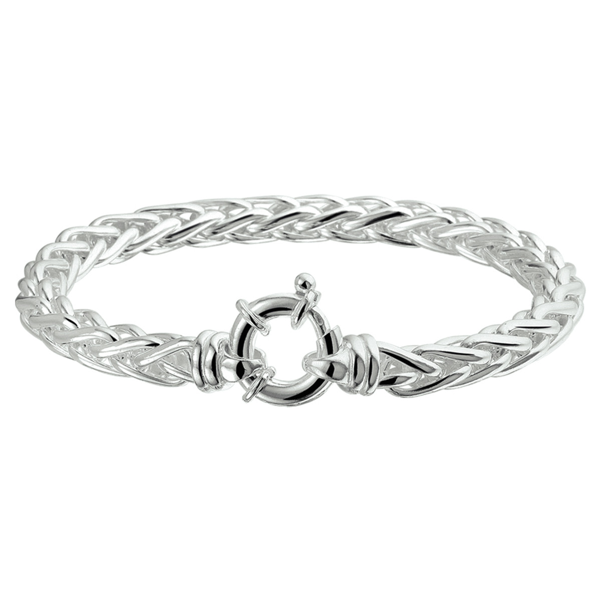 Zilveren vossenstaart armband met springslot 6.5 mm - Lengte 19 cm