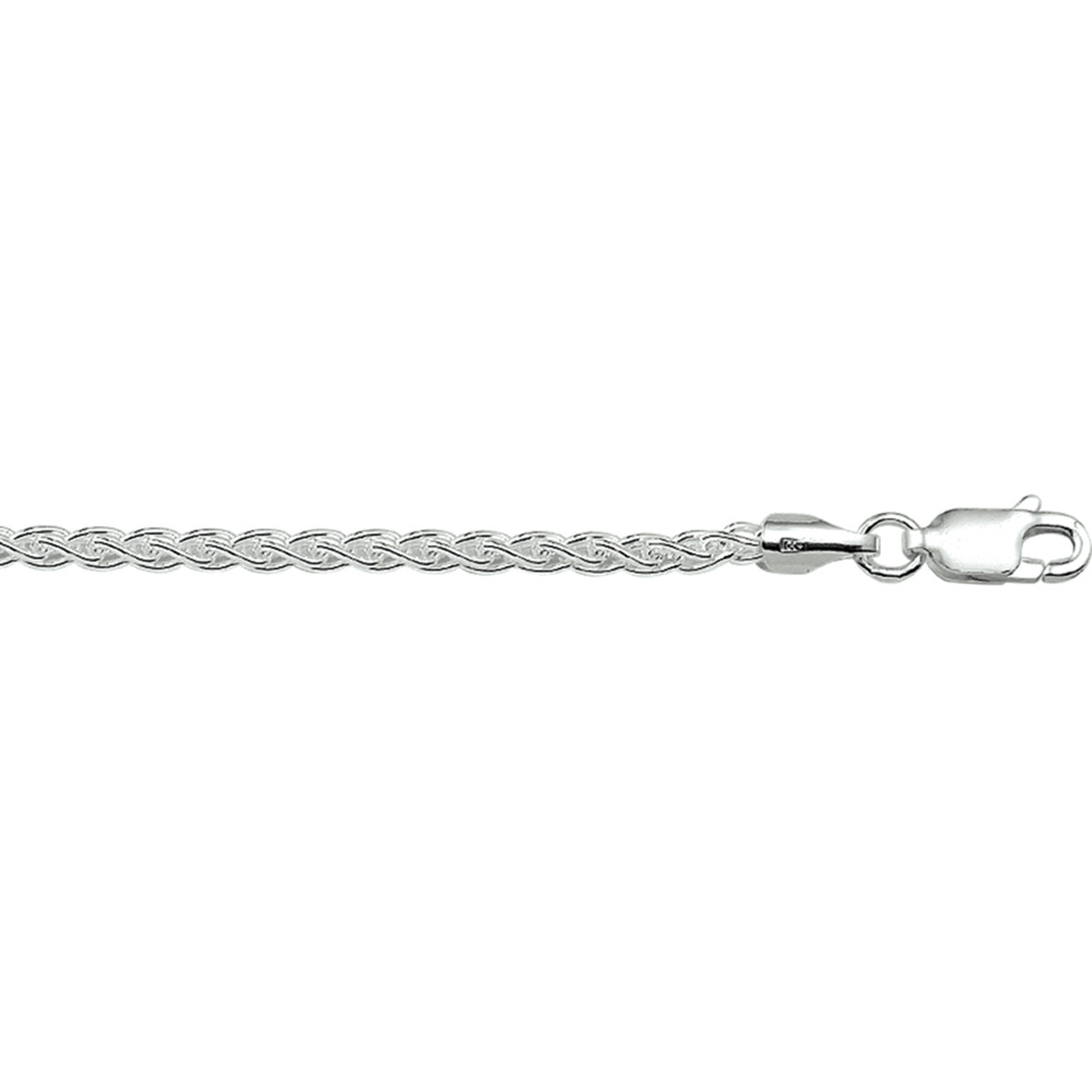 Zilveren vossenstaart ketting 2.5 mm - Lengte 45 cm
