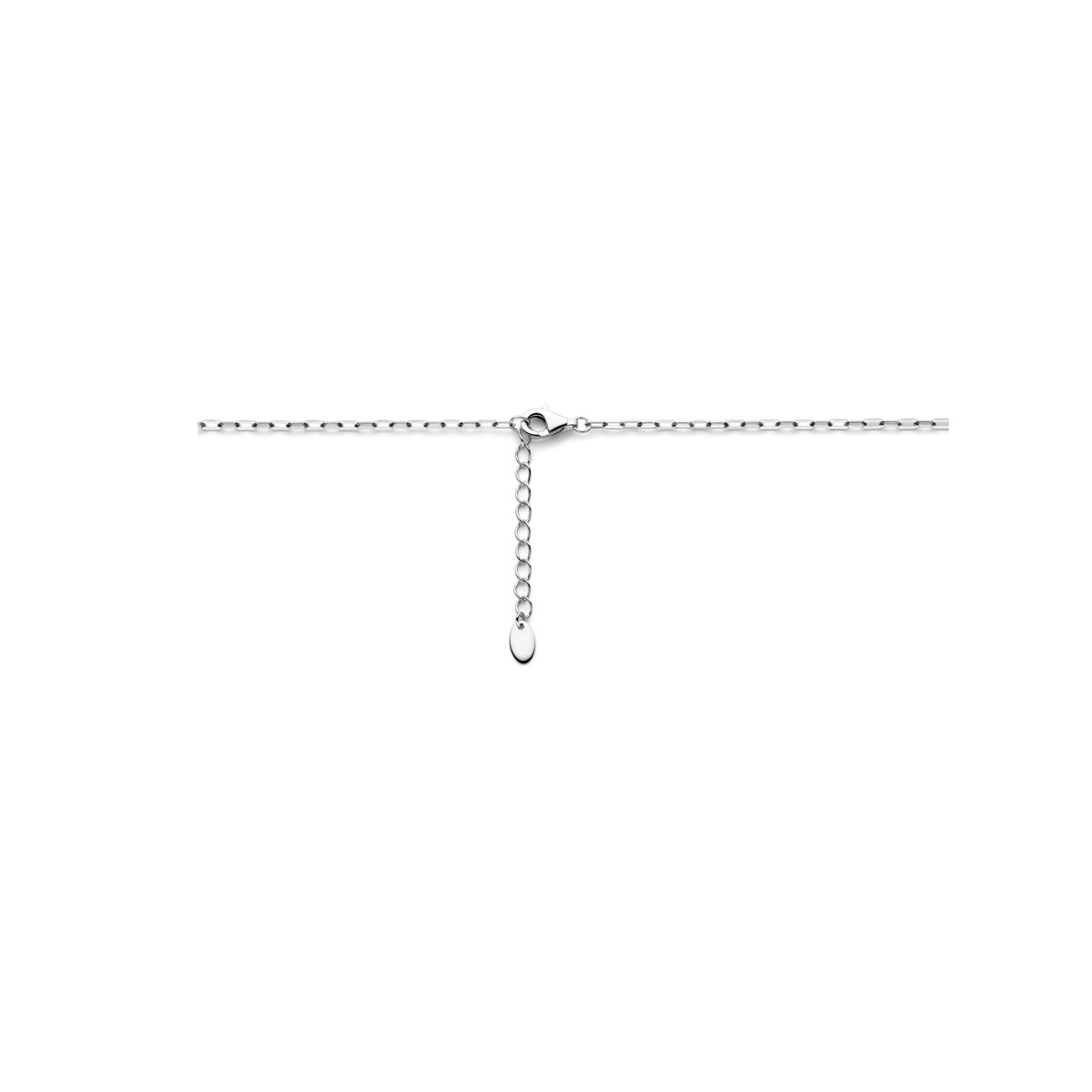 Zilveren y-collier met witte zoetwaterparel - Lengte 45 t/m 48 cm