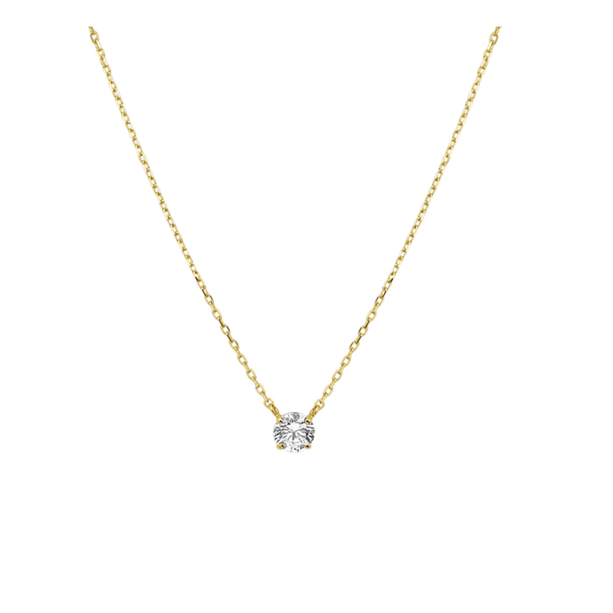 Zirkonia ketting goud 4 mm