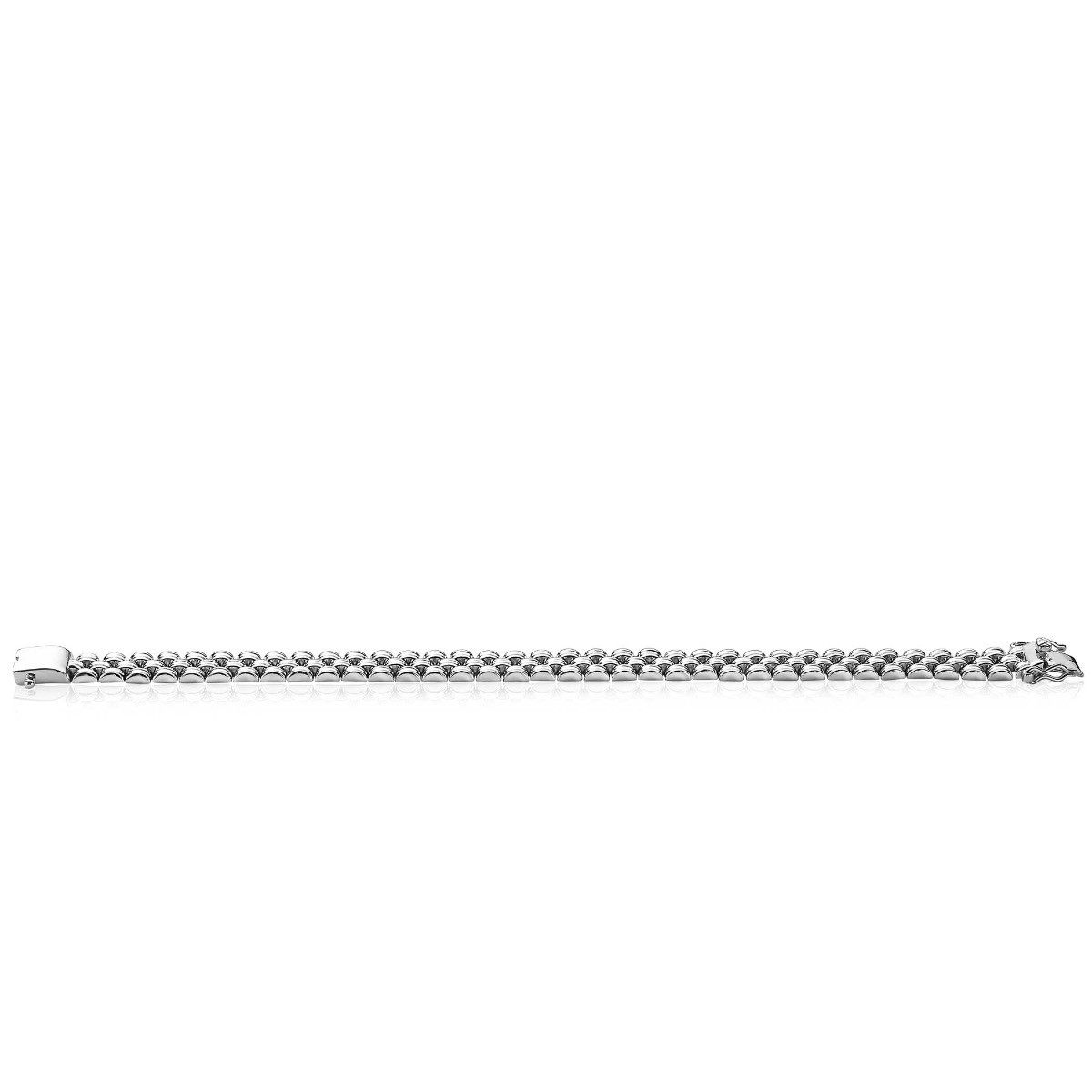 Zinzi x Mart Visser MVA22 zilveren armband met ovale schakels 9 mm breed - Lengte 18 cm