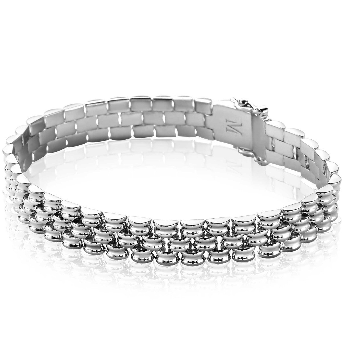 Zinzi x Mart Visser MVA22 zilveren armband met ovale schakels 9 mm breed - Lengte 18 cm