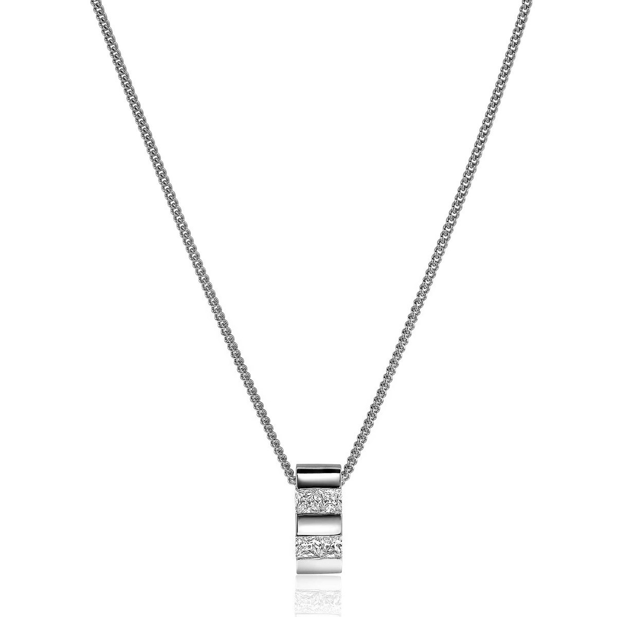 Zinzi x Mart Visser MVC20 zilveren ketting met hanger gourmet 6 mm breed - Lengte 45 cm
