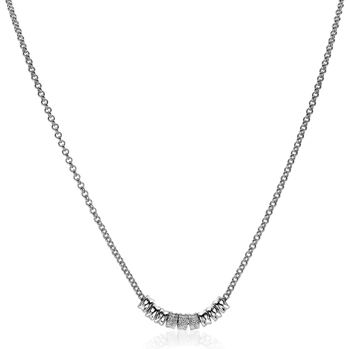 Zinzi x Mart Visser MVC22 zilveren ketting met ronde schakels 4.6 mm breed - Lengte 45 cm