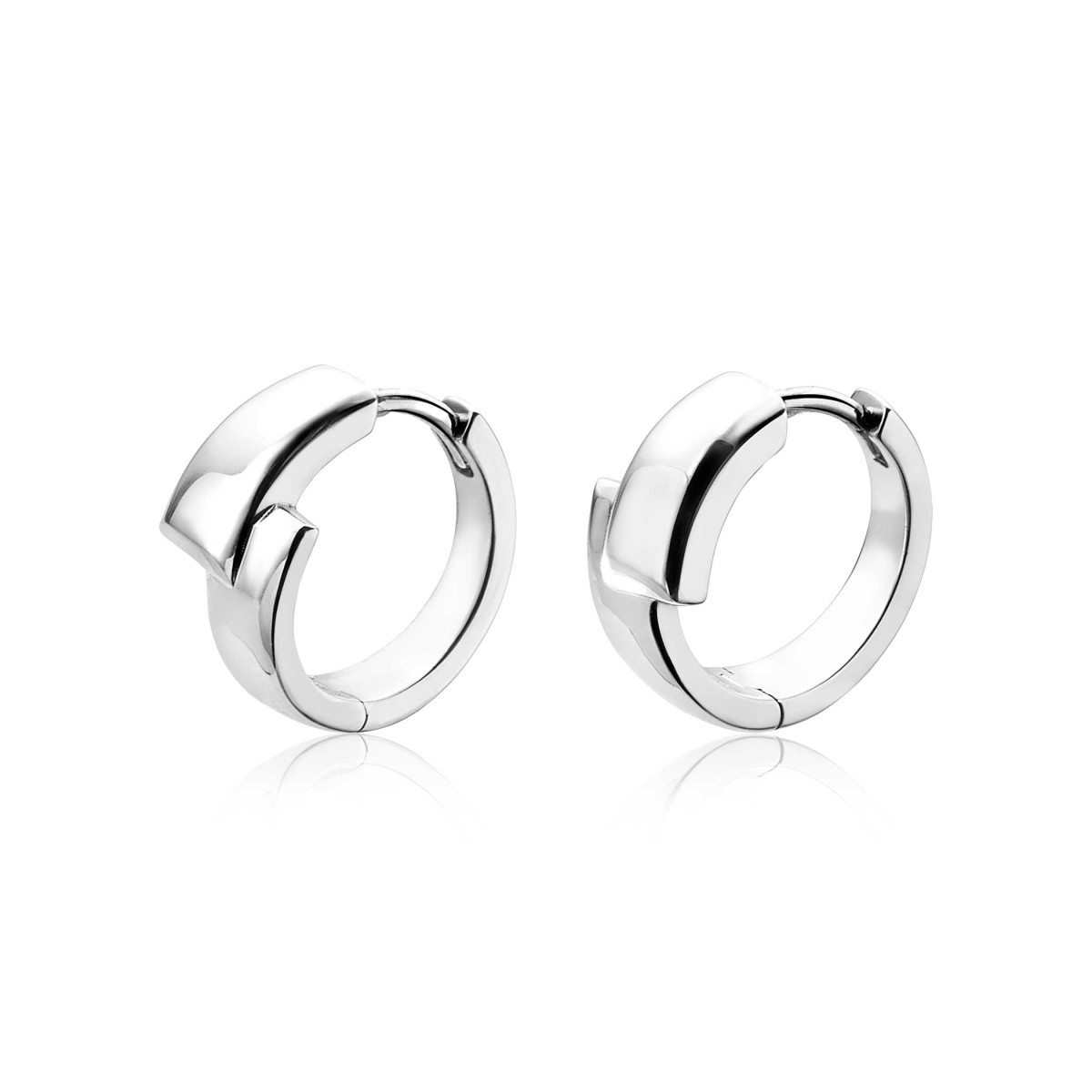 Zinzi x Mart Visser MVO16 zilveren oorringen 8 mm breed - Diameter 17 mm