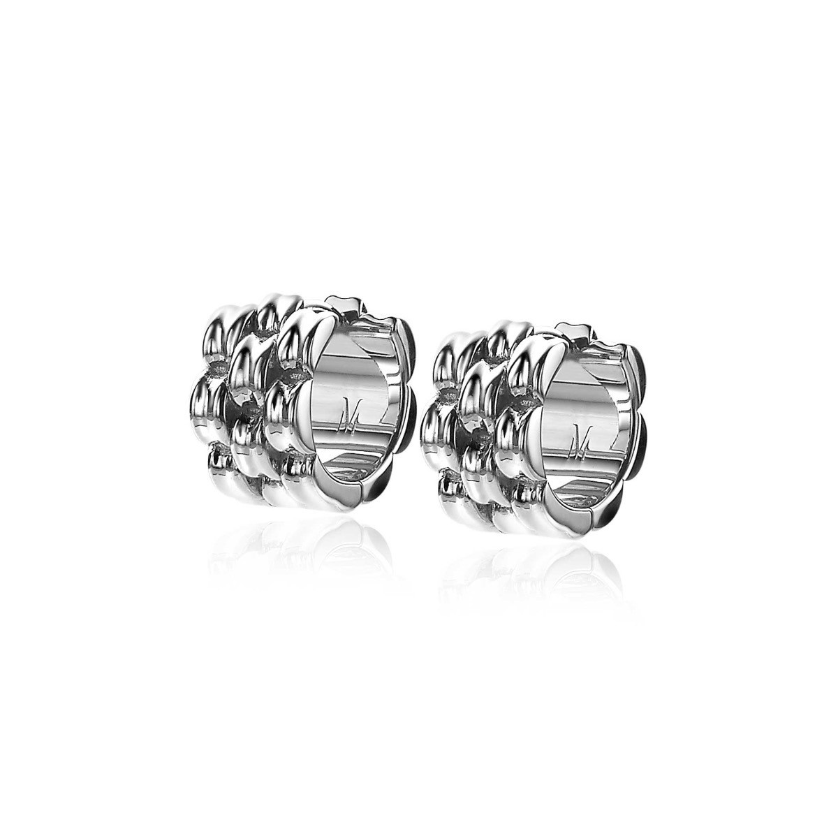 Zinzi x Mart Visser MVO22 zilveren oorringen schakels 8 mm breed - Diameter 15 mm