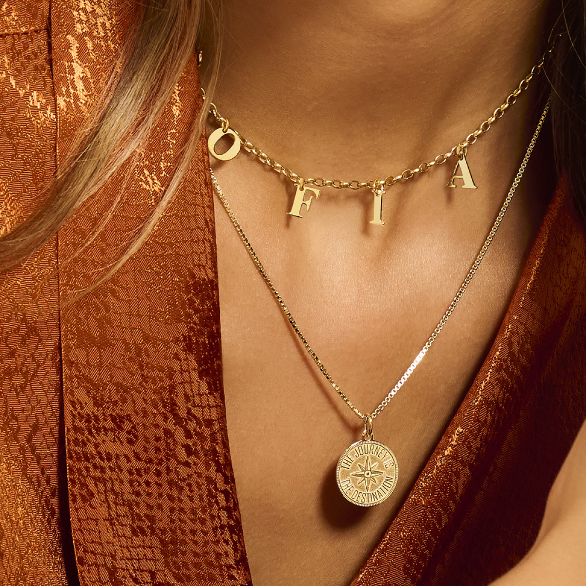 Gouden naamketting met letters names4ever