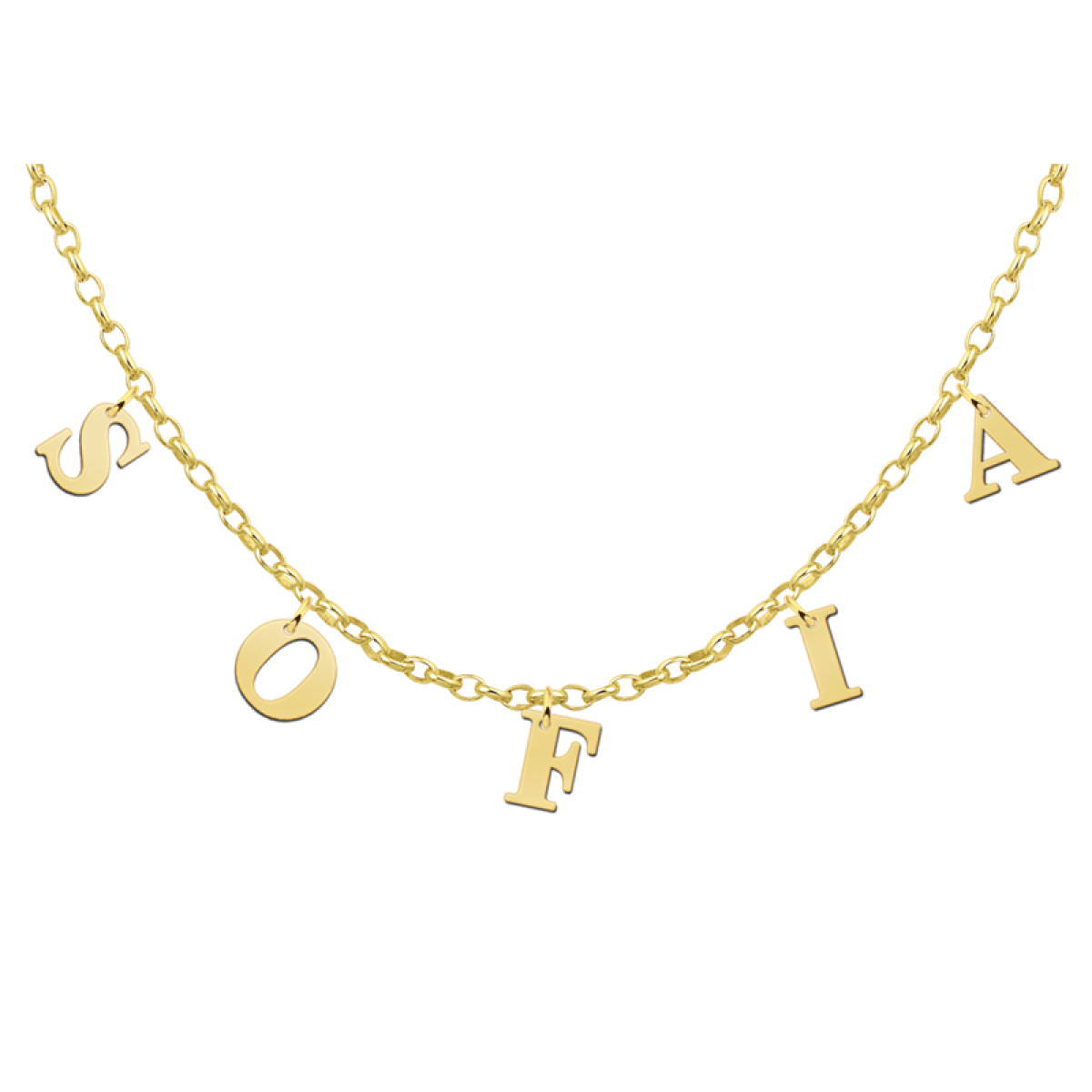 Gouden naamketting met letters names4ever