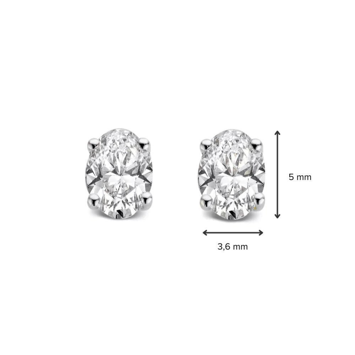 Aurore Franky OA25730050 labgrown diamanten oorstekers 0.50 crt witgoud - 5 x 3.6 mm