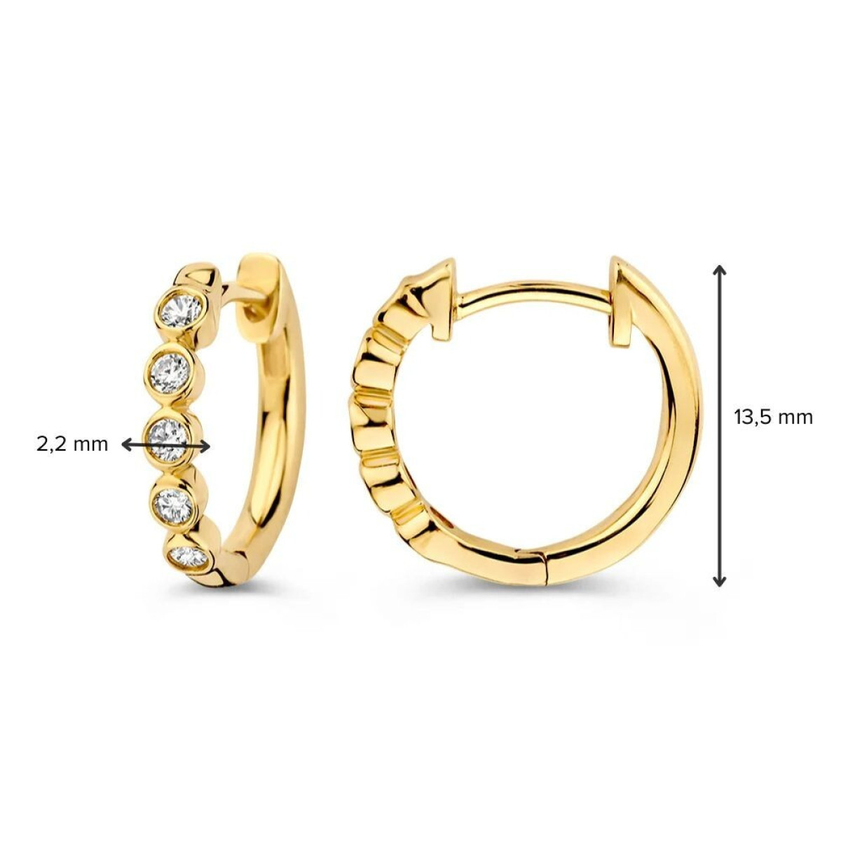 Aurore Luna OA15540020 oorringen 18-karaat goud met labgrown diamanten 0.20 crt