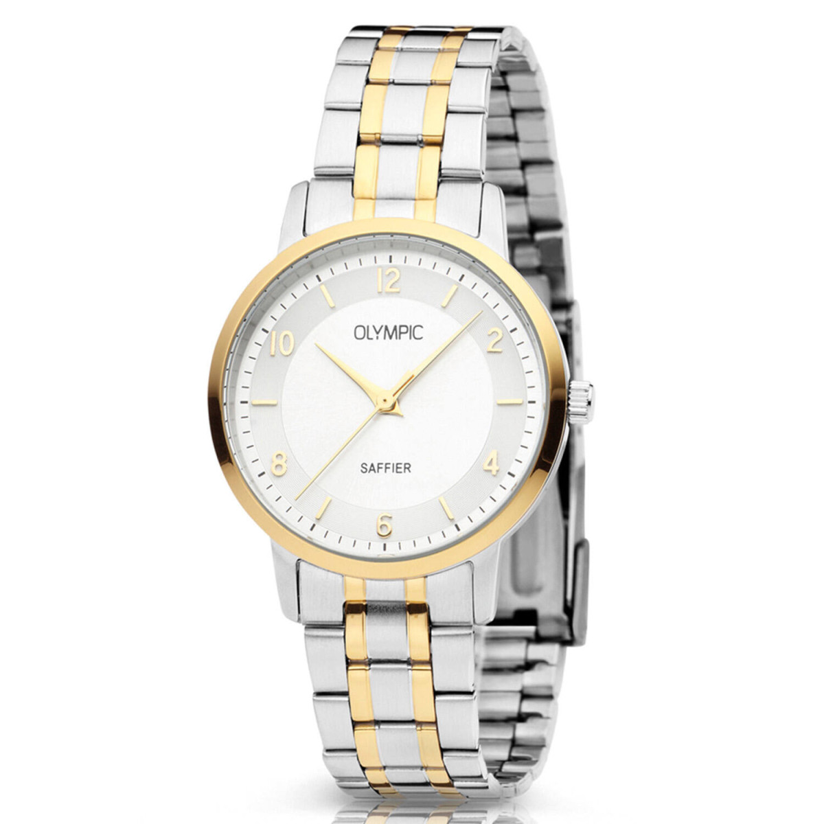 Olympic Emma OL26DSS139B dameshorloge - bicolor met zilverkleurige wijzerplaat - Rond - Ø 29 mm