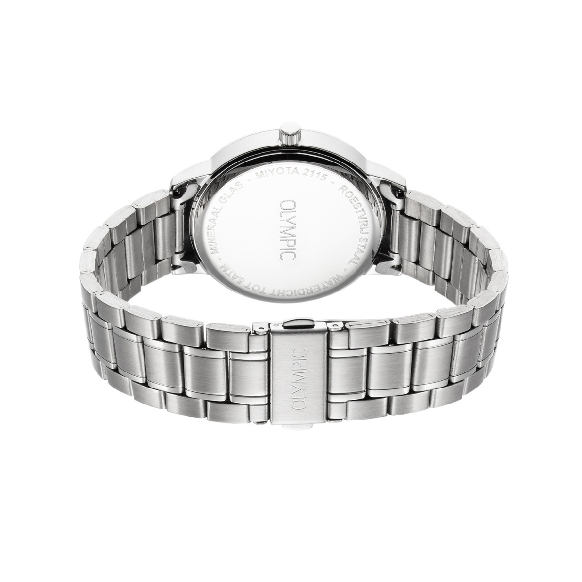 Olympic Henri OL80HSS003 Herenhorloge met groene wijzerplaat en stalen band - Ø 37 mm