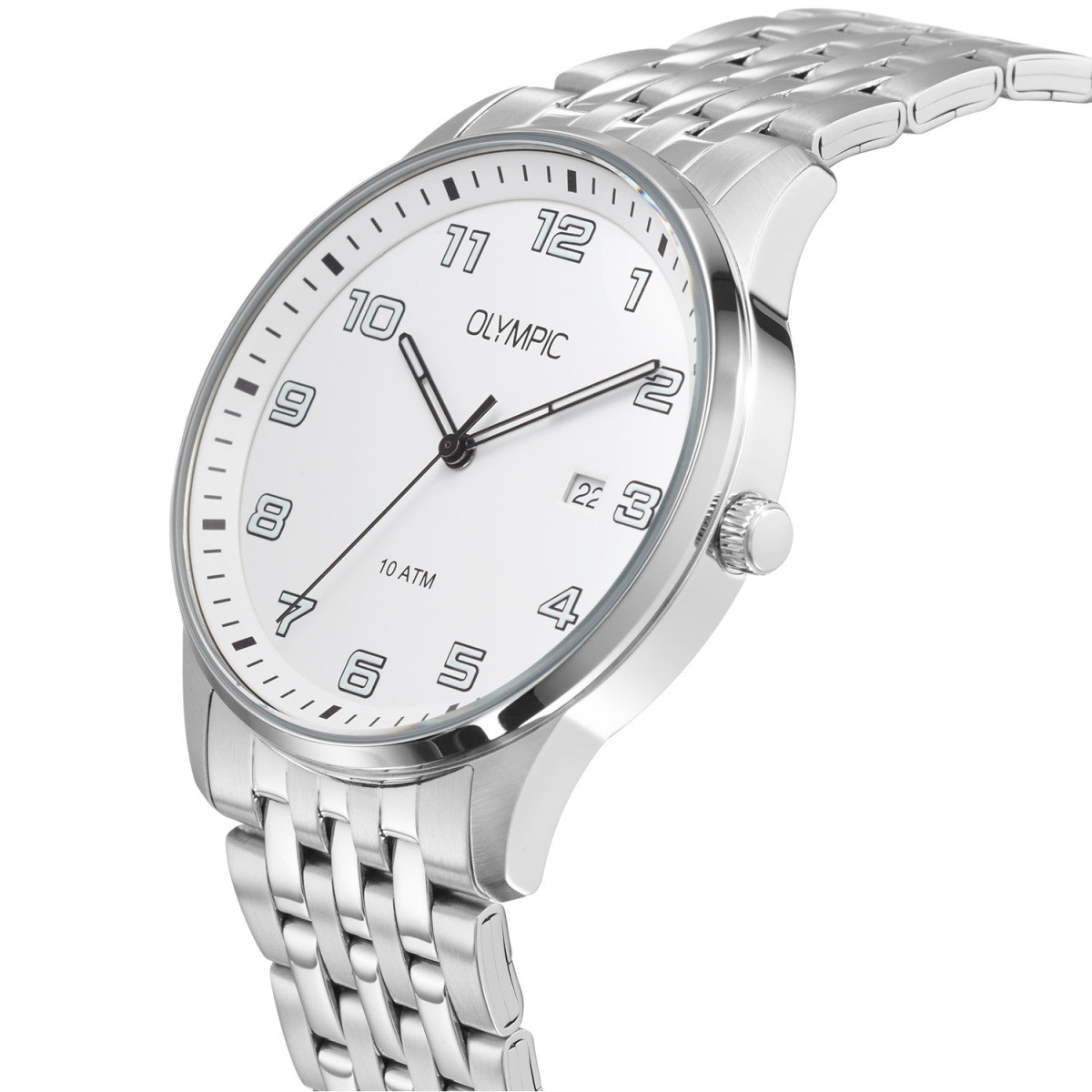 Olympic Julian OL26HSS327 herenhorloge staal met zilverkleurige kast - Ø 42 mm