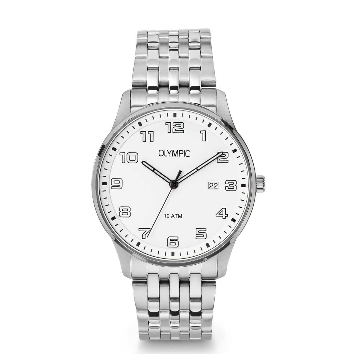 Olympic Julian OL26HSS327 herenhorloge staal met zilverkleurige kast - Ø 42 mm