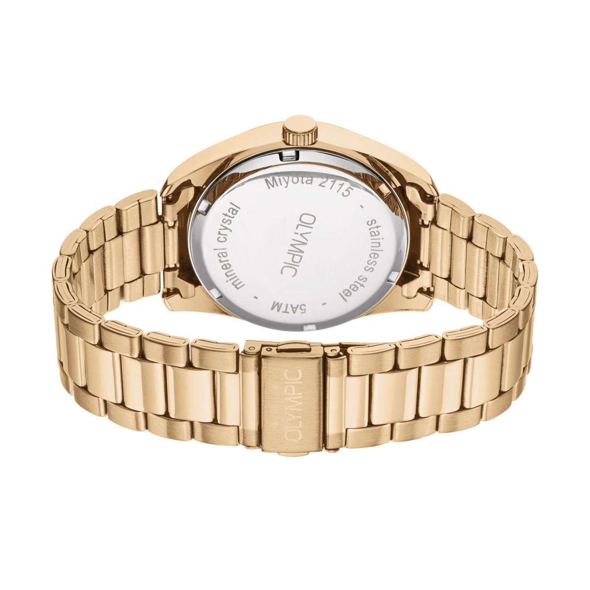 Olympic Louis OL75HDD001 Herenhorloge goudkleurig staal met witte wijzerplaat - Ø 39 mm
