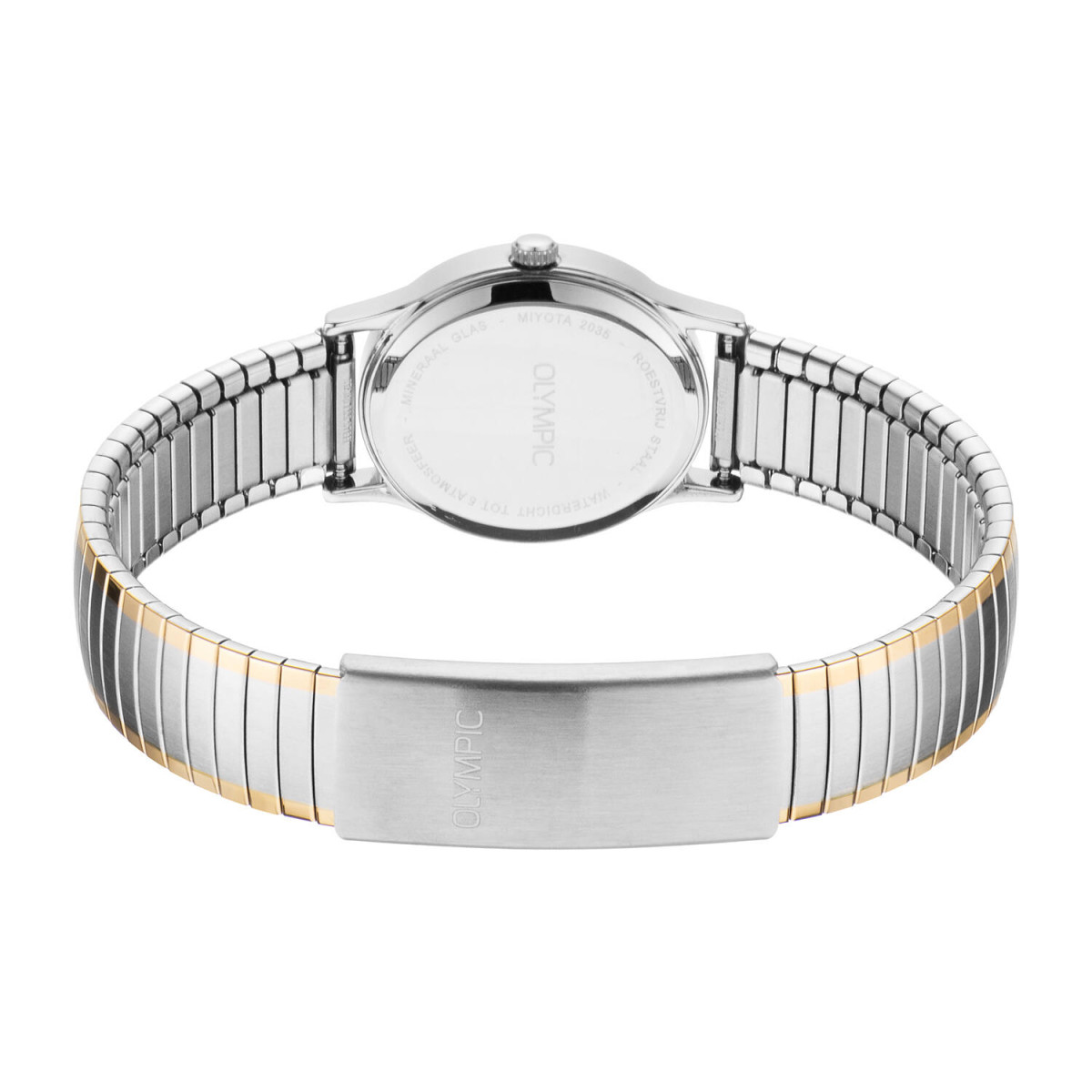 Olympic OL26DSS137B dameshorloge van staal - Witte wijzerplaat - Ø 26 mm