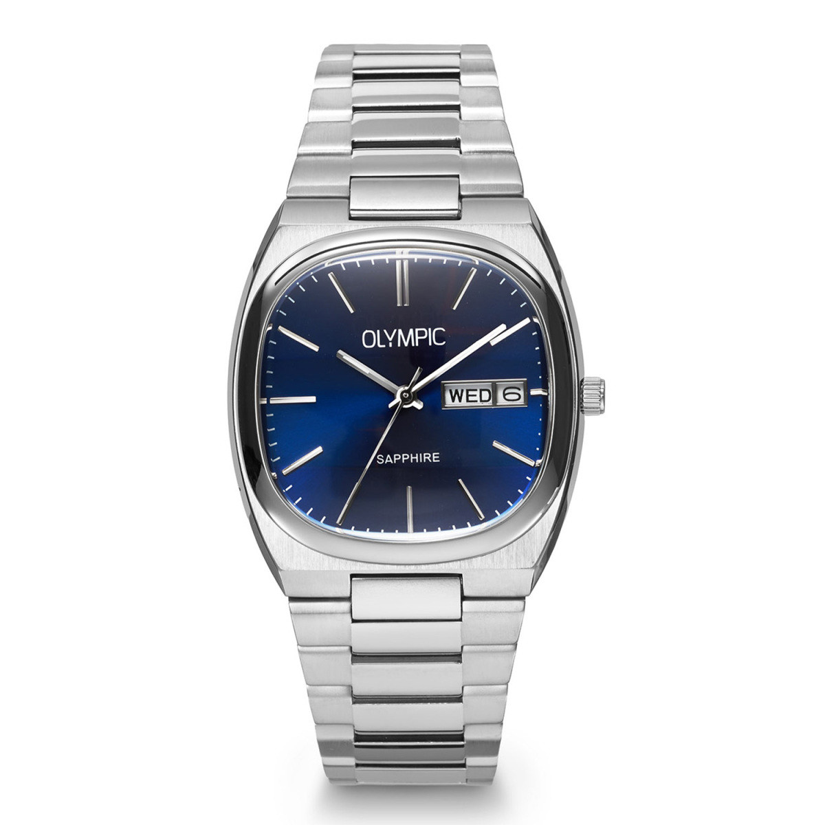 Olympic Revival OL89HSS082 herenhorloge van staal met blauwe wijzerplaat - Ø 36 mm