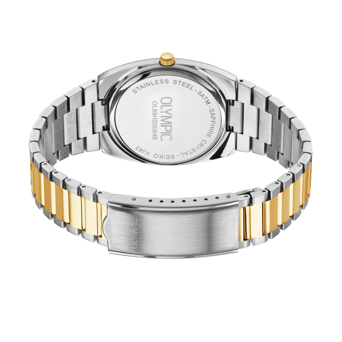 Olympic Revival OL89HSS084B herenhorloge bicolor met datum en witte wijzerplaat - Ø 36 mm