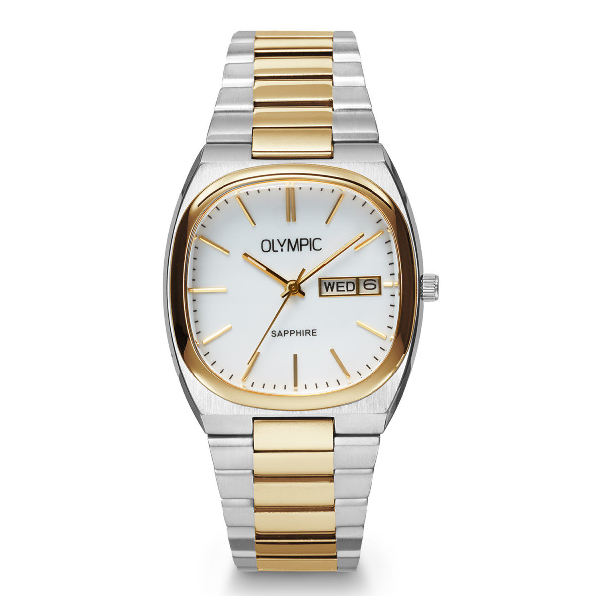 Olympic Revival OL89HSS084B herenhorloge bicolor met datum en witte wijzerplaat - Ø 36 mm