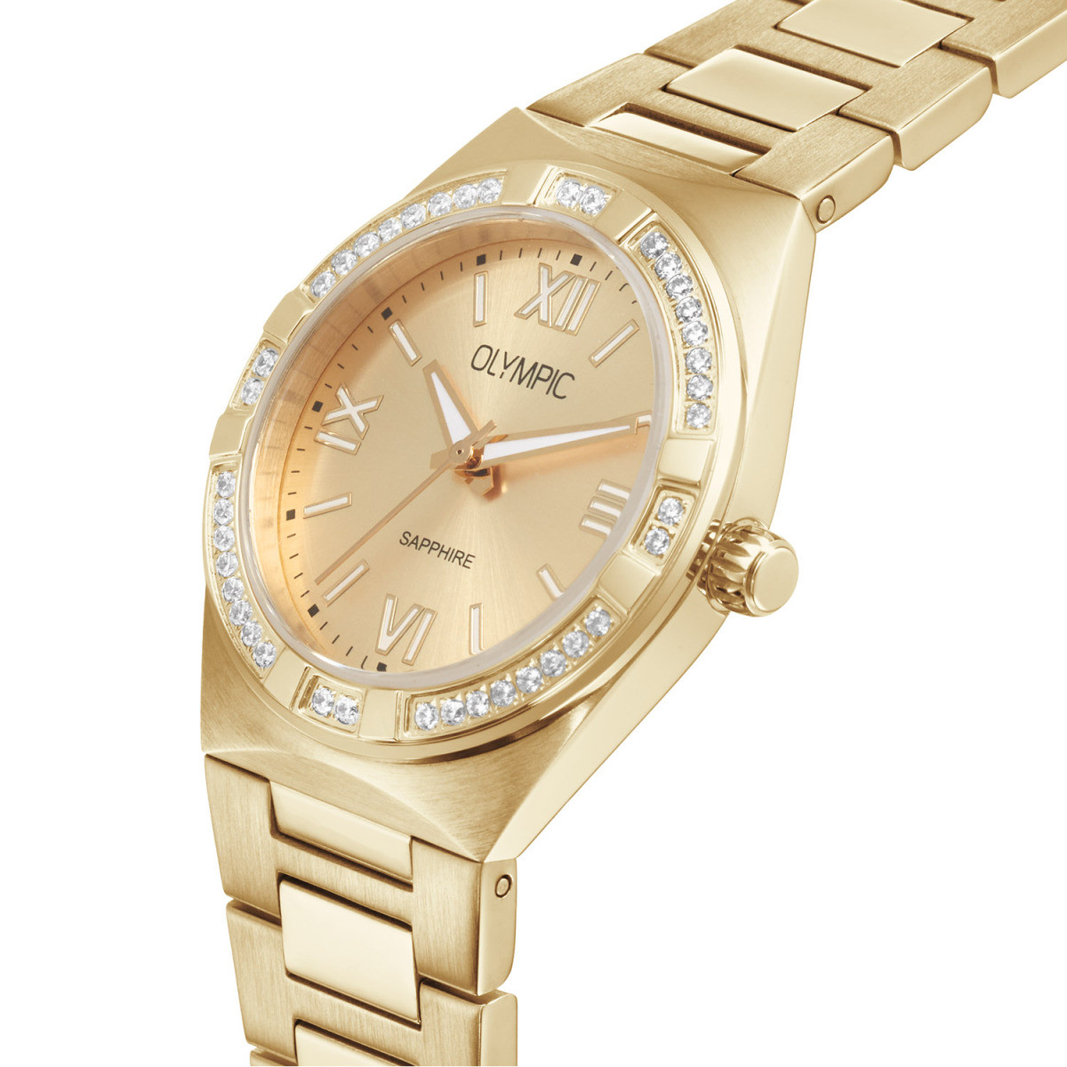 Olympic Shine OL73DDD002 dameshorloge goudkleurig met ronde kast - Ø 29 mm