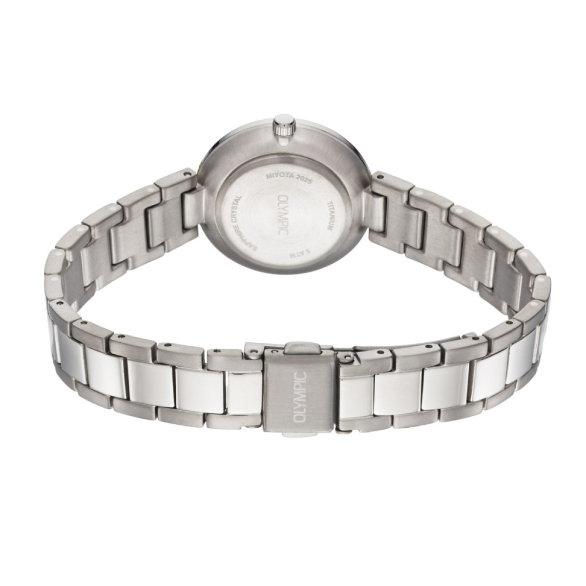 Olympic Titanium OL80DTT001 Dameshorloge met titanium kast en rode/paarse wijzerplaat - Ø 28 mm