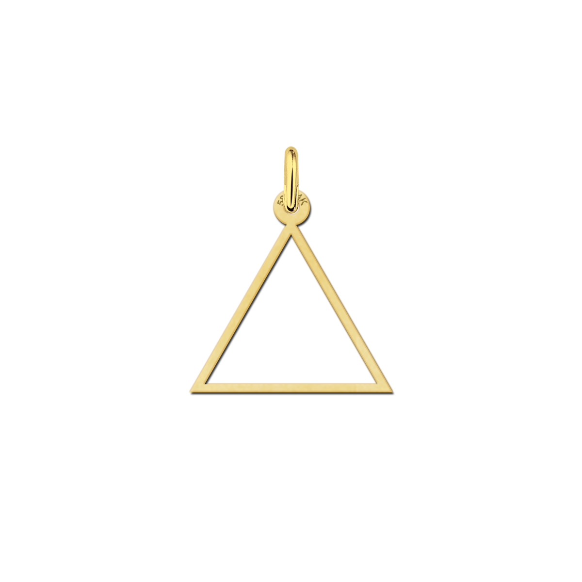 Gouden hanger open driehoek met of zonder ketting