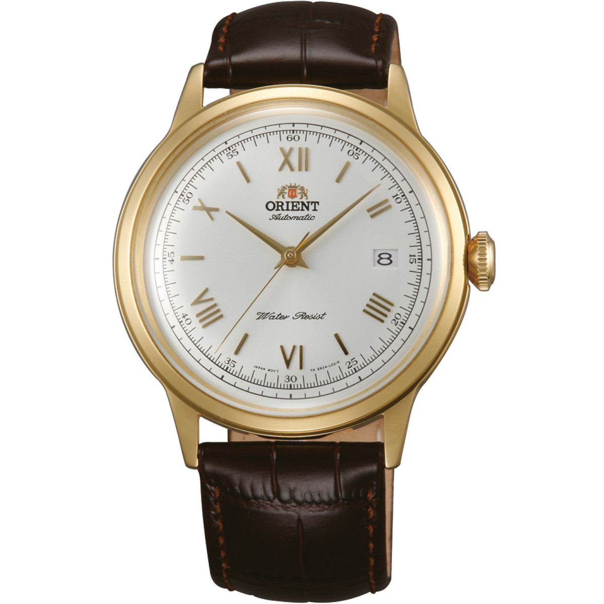 Orient Bambino OR-TAC00007W0 horloge automaat met leren band en goudkleur kast – Ø 40.5 mm
