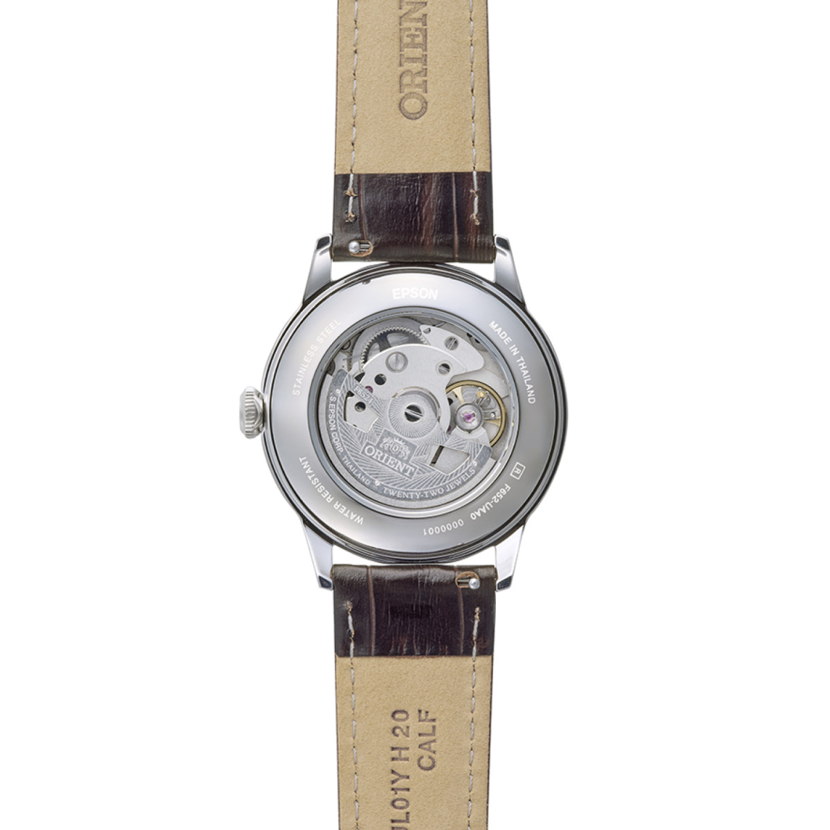 Orient Bambino RA-BB0001E30B herenhorloge met groene wijzerplaat en lederen band