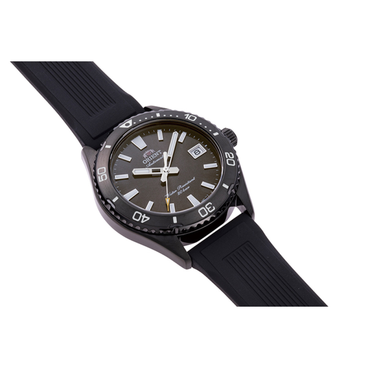 Orient Mako 40 RA-AC0Q10N - Duikhorloge Automaat van staal met zwarte wijzerplaat en siliconen band 40 mm
