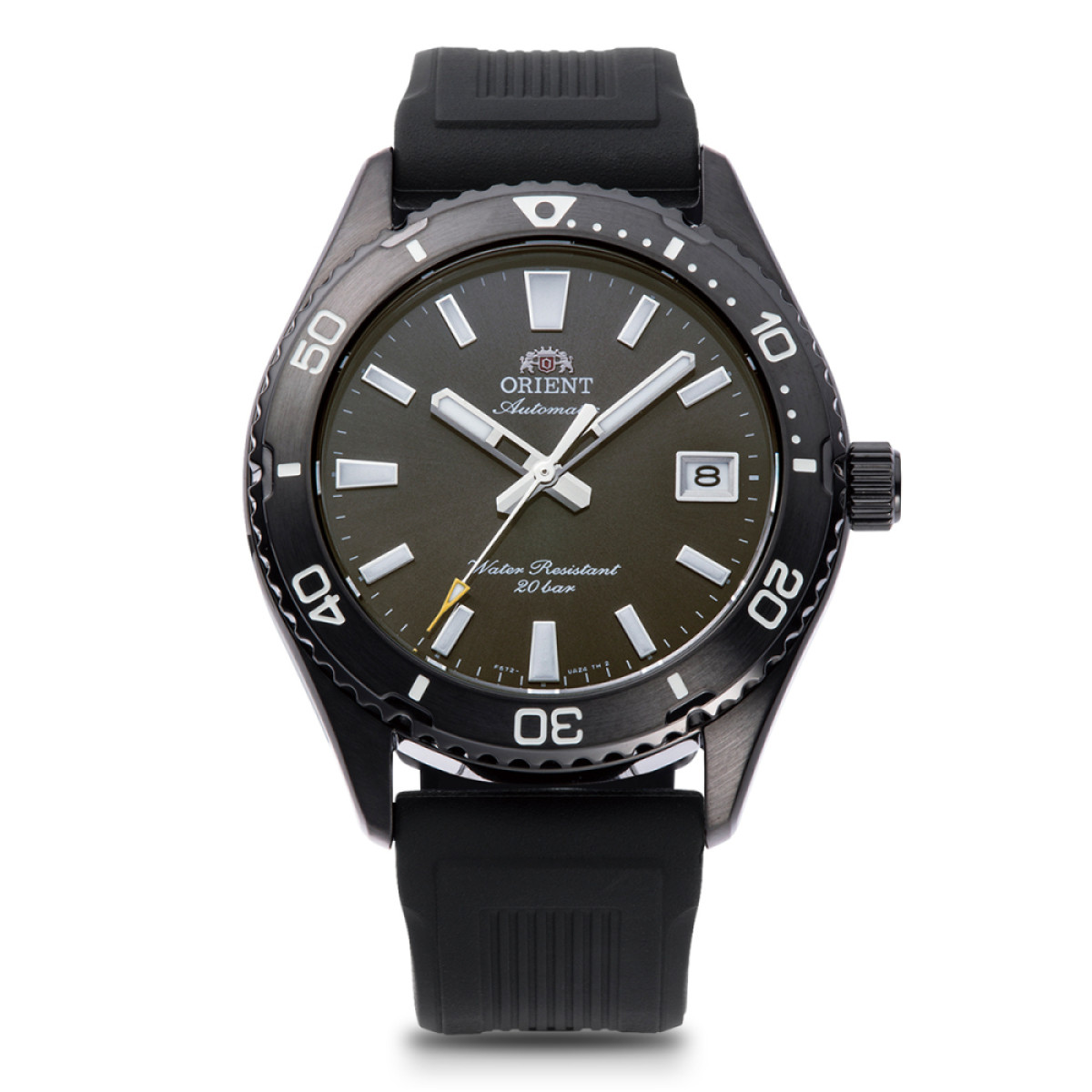 Orient Mako 40 RA-AC0Q10N - Duikhorloge Automaat van staal met zwarte wijzerplaat en siliconen band 40 mm