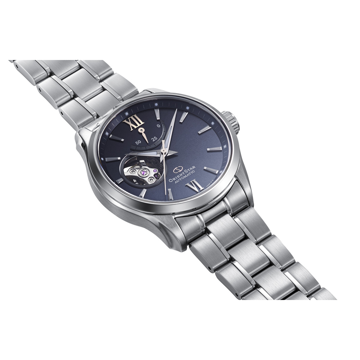 Orient Star OR-RE-AT0021L Herenhorloge met blauwe wijzerplaat en stalen band - Ø41 mm