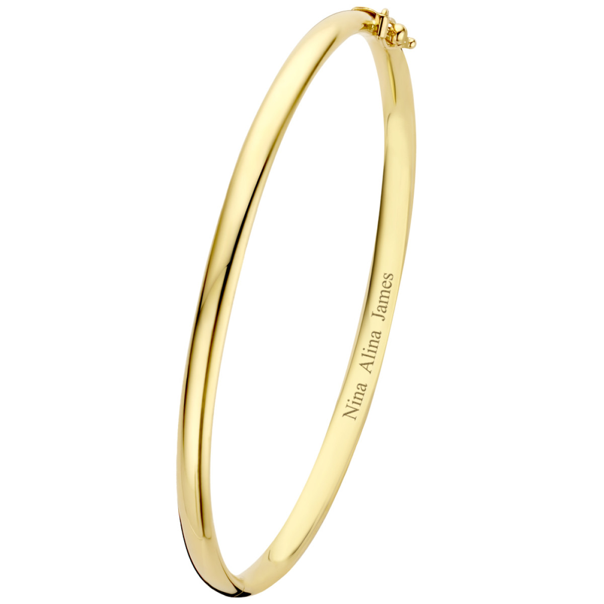 ZilGold slavenarmband met gravure ovaal 4 mm 