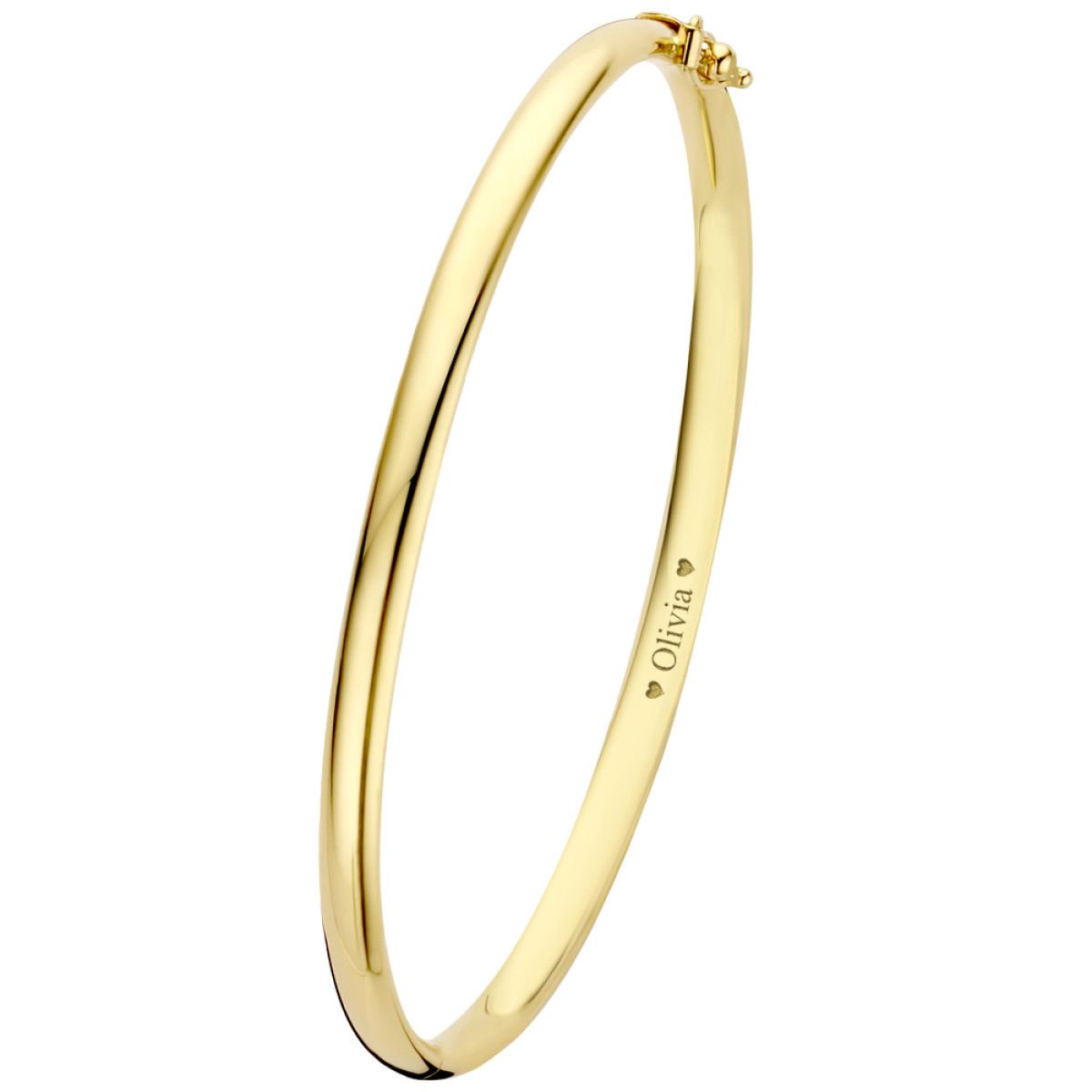 ZilGold slavenarmband met gravure ovaal 4 mm 