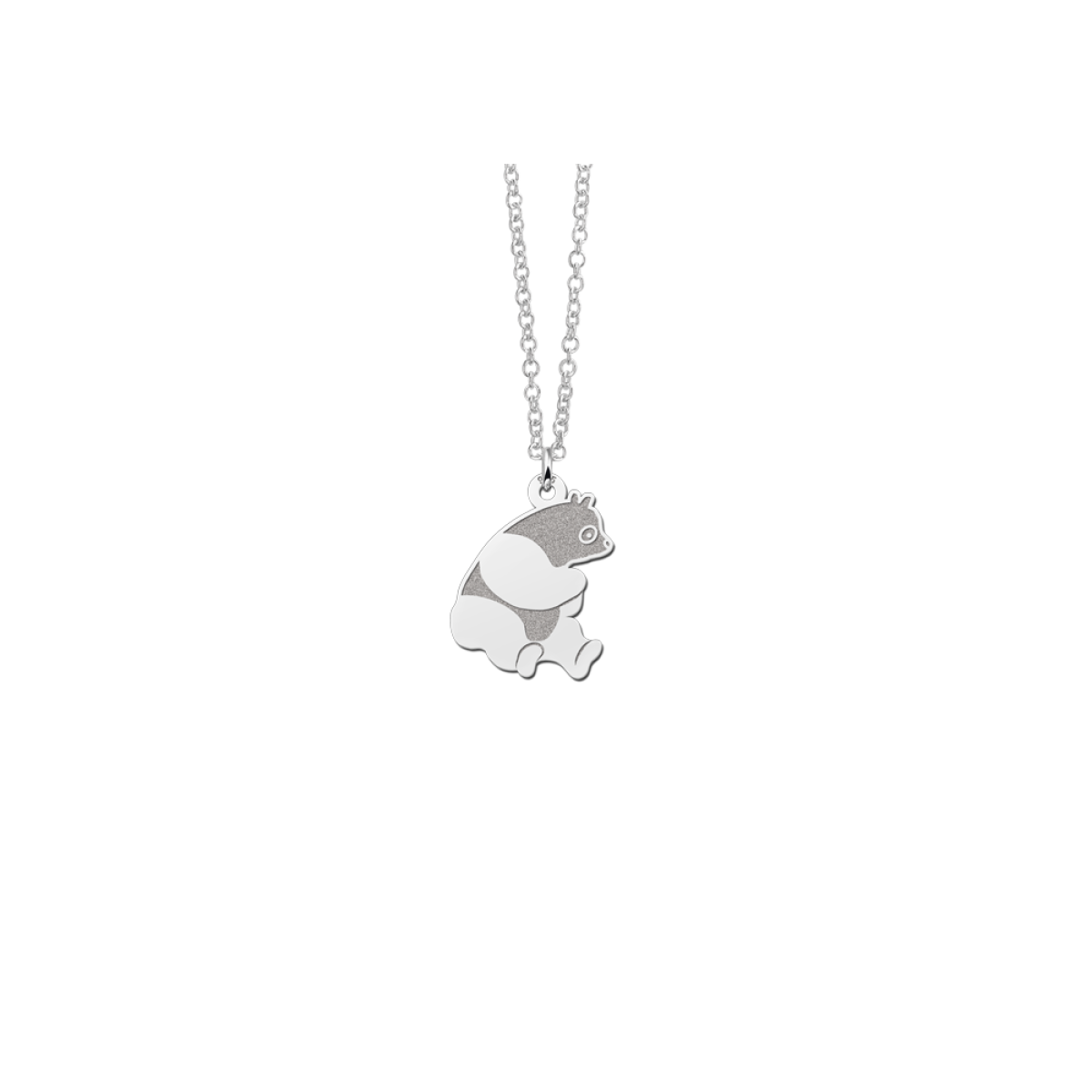 Panda hanger van zilver