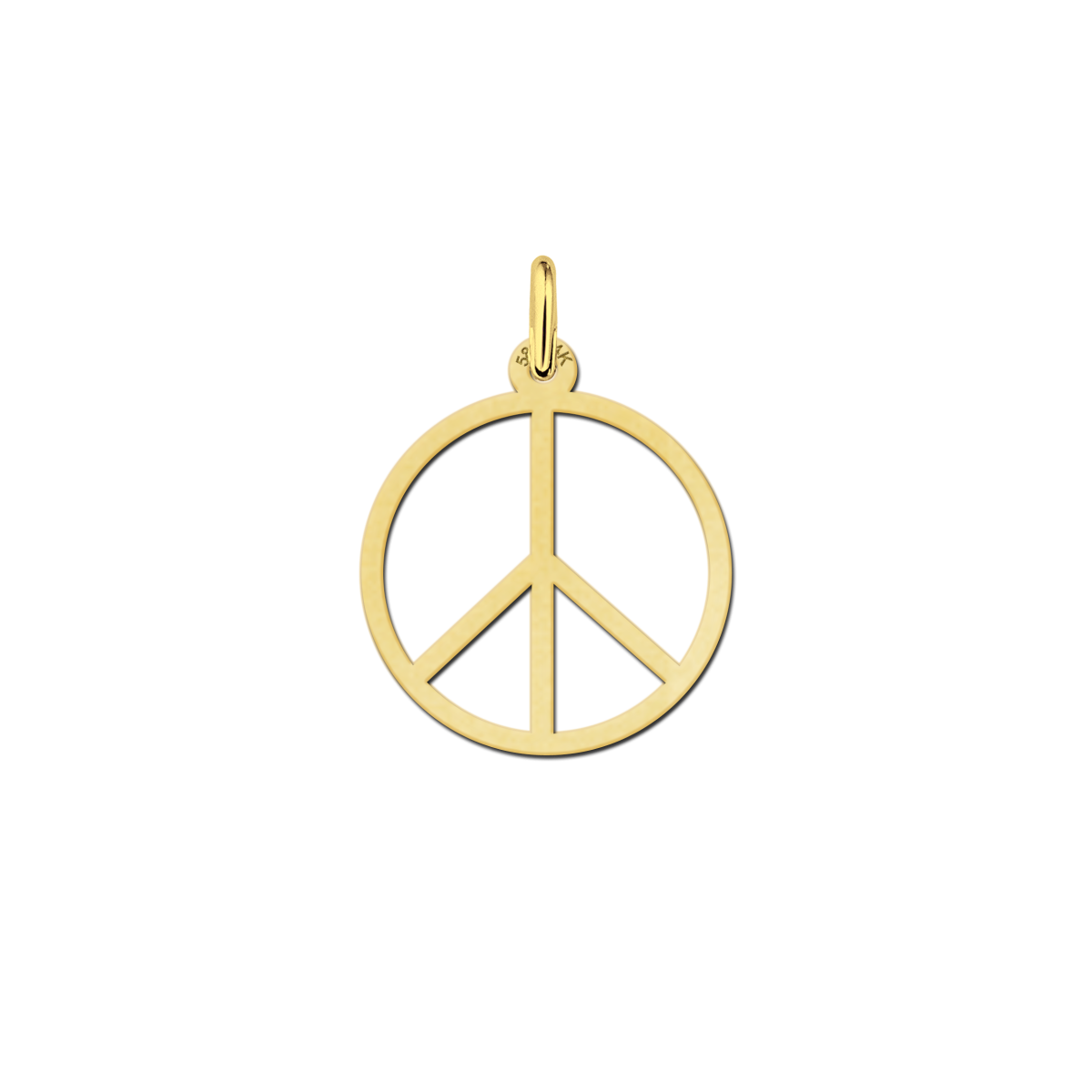 Gouden peace teken hanger 