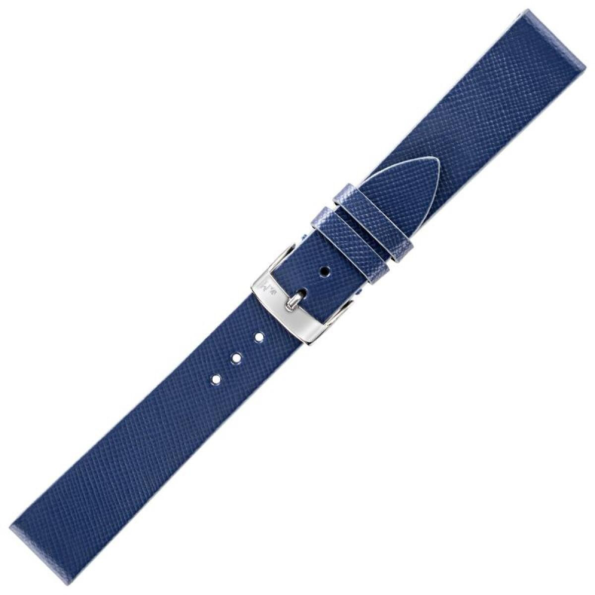 Morellato PMX062ZANTE blauw leren horlogeband met hagedispatroon en zilverkleurige gesp