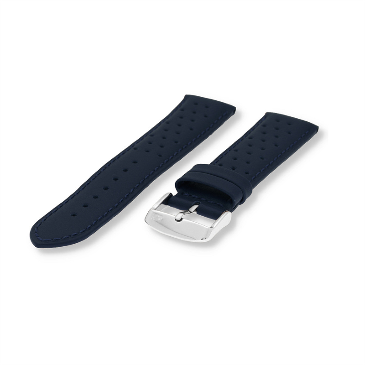 Morellato PMX064AIKIDO leren horlogeband donkerblauw met zilverkleurige gesp