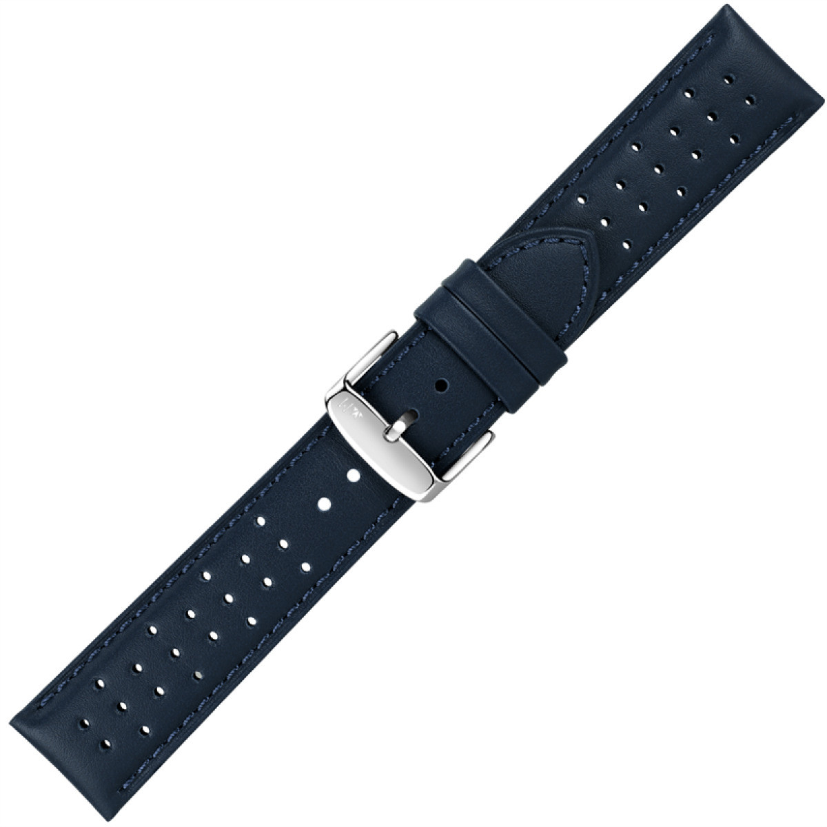 Morellato PMX064AIKIDO leren horlogeband donkerblauw met zilverkleurige gesp