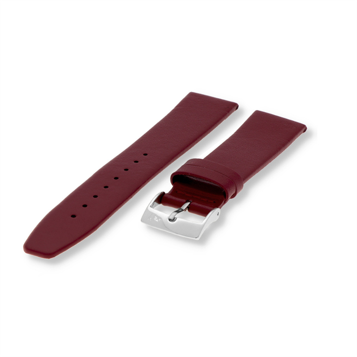 Morellato PMX081FUJI donkerrode leren horlogeband met zilverkleurige gesp